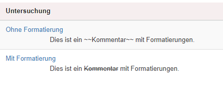 Durchgestrichen - Beispiel