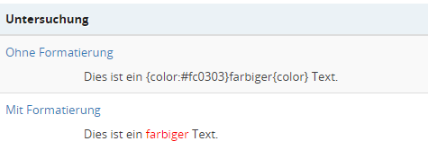 Text einfärben - Beispiel