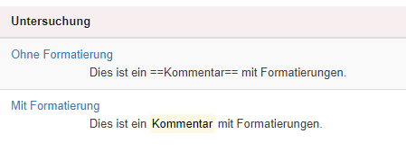 Hervorheben - Beispiel