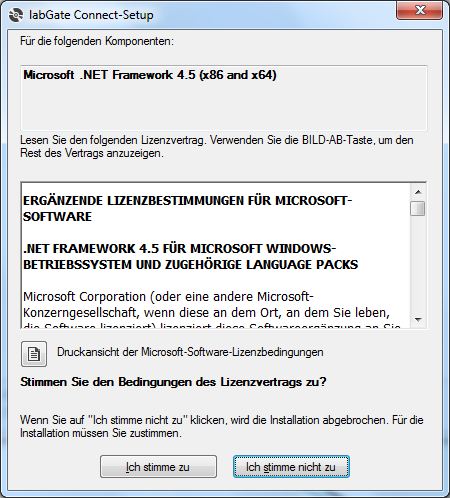 .NET Framework Installation Zustimmung