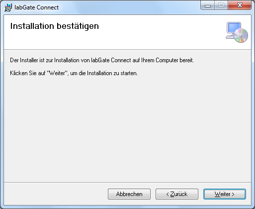 Installation bestätigen