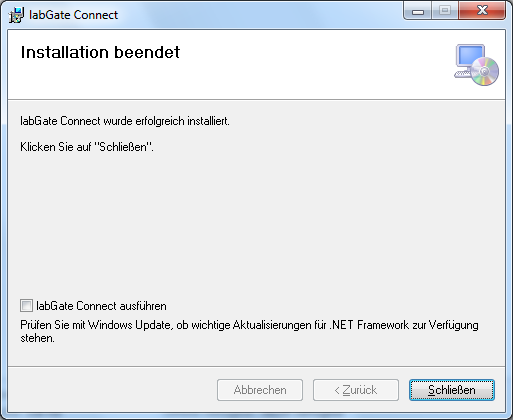 Installation beendet