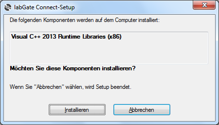 C++ 2013 Runtime Installation Zustimmung