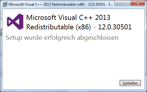 Abschluss Runtime Installation