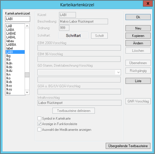 Karteikartenkürzel LABI