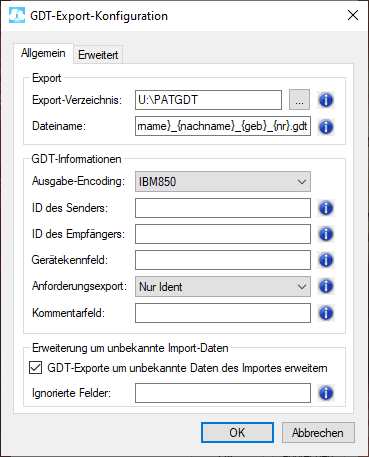 GDT Export Allgemein