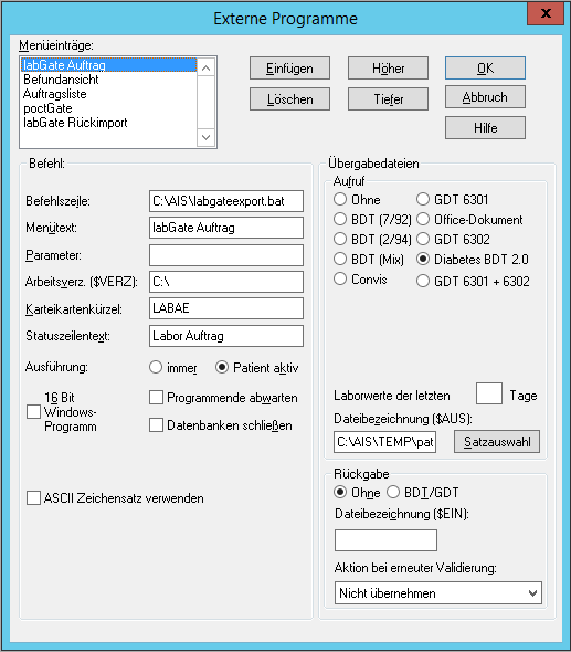 Albis GDT Export