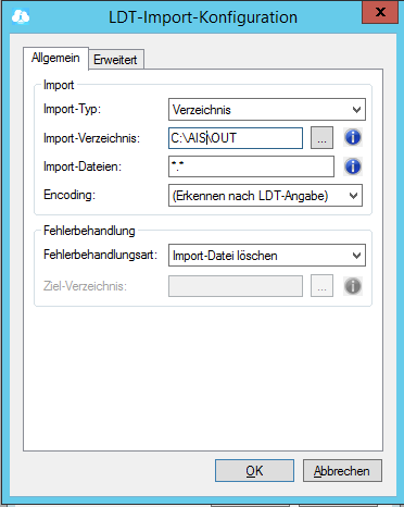 LDT Import konfigurieren