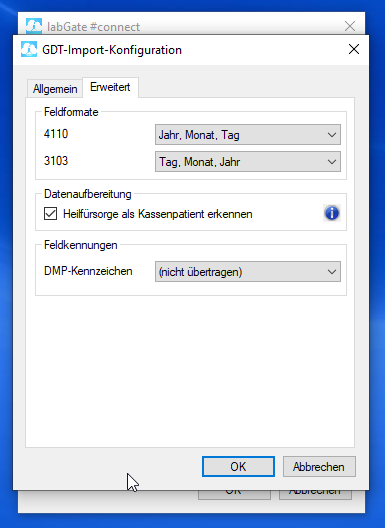 GDT-Import-Konfiguration Erweitert