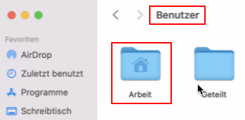 Userbezogener Ordner unter Mac